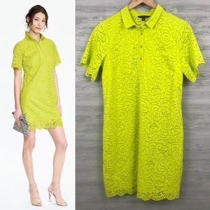 Banana Republic lime green lace dress